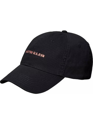 Calvin Klein Erkek Kontrast Logo Nakışlı Ayalarlanabilir Siyah Şapka LV04D5123G-UB1
