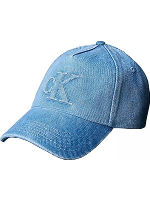 Calvin Klein Erkek Ck Logo Imzalı Ayarlanabilir Tokalı Denim Mavi Şapka LV04D5166G-VHJ