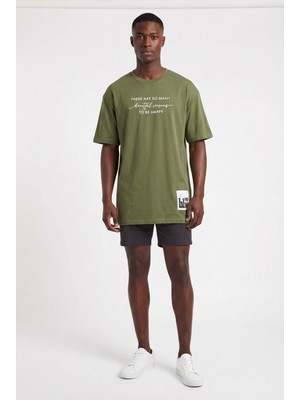 Blow Up Basic So Honey Haki Oversize Erkek T-Shirt 141021