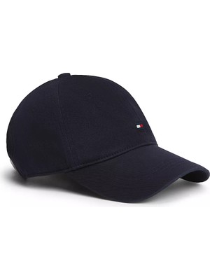 Tommy Hilfiger Erkek %100 Organik Pamuklu Ayarlanabilir Metal Tokalı Bayrak Logo Nakışlı Lacivert Şapka AM0AM14099-DW6
