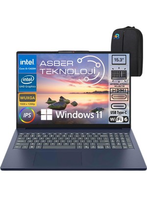 Lenovo Ideapad Slim 3 15IRH10 24GB 512GB SSD 15.3" Wuxga IPS Taşınabilir Bilgisayar ve Asbertech Çanta