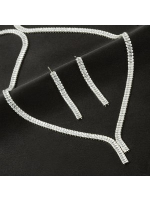 Hace Bazaar Tamtur Baget Taşlı Lüks Set Kolye 4 mm