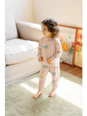 Desenli Mevsimlik Pijama Takım 1-7 Yaş Sand