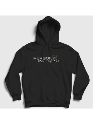 Presmono Unisex Siyah Logo Person Of Interest Kapüşonlu Sweatshirt