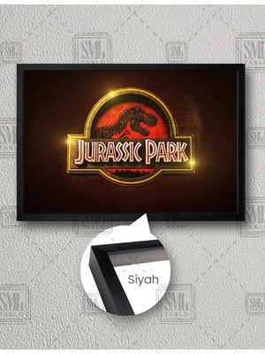 SML Tablo Jurassic Park Film Afiş  Poster Yatay Çerçeveli Kanvas Tablo