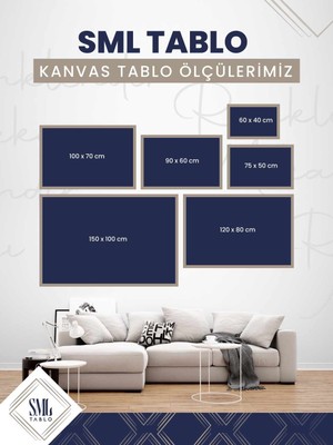 SML Tablo Mercedes Benz 300 Sl Kanat Kapı Yatay Çerçeveli Kanvas Tablo