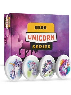 Silka Unicorn Desenli Elips Şekilli Silgi