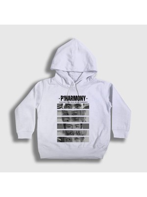 Presmono Unisex Çocuk Beyaz Eyes K-Pop P1HARMONY Kapüşonlu Sweatshirt