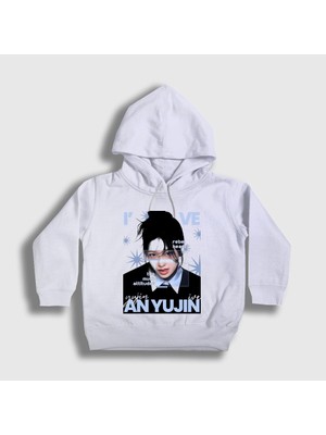Presmono Unisex Çocuk Beyaz An Yujin Rebel K-Pop Ive Kapüşonlu Sweatshirt