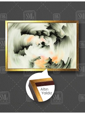 SML Tablo Kum Fırtınası Modern Soyut Dekorasyon Yatay Çerçeveli Kanvas Tablo