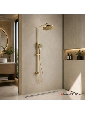 Kale Rain Yuvarlak Push Button Altın Duş Barı