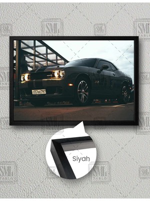 SML Tablo Ford Mustang Son Kadın Lüks Spor Araba Yatay Çerçeveli Kanvas Tablo