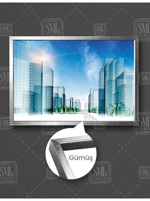 SML Tablo Şehir Planlaması Emlak Real Estate Inşaat Mühendisliği Inşaat Yatay Çerçeveli Kanvas Tablo