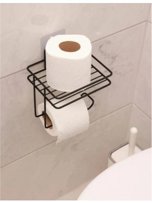 Hereveoyuncak Pratik Yapışkanlı Metal Tuvalet Kağıdı Tutucuu