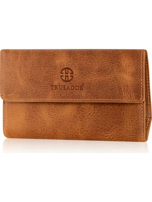 Trusador Havana Taba Full-Grain Deri Tütünlük Cüzdan Tütünlük Kesesi Unisex Kadın Erkek