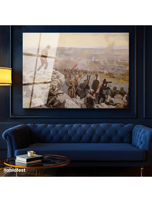 Tablofest Tamperli Cam Tablo Atatürk Savaş Meydanı Atatürk Tablosu Duvar Dekoru