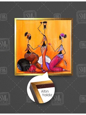 SML Tablo Soyut Afrikalı Kadınlar Takı Modern Sanat Dekorasyon Kare Çerçeveli Kanvas Tablo