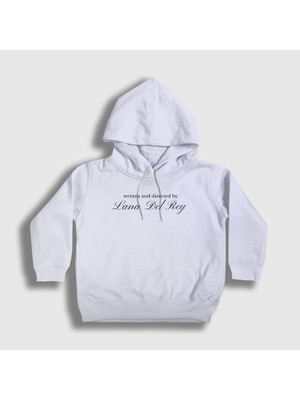 Presmono Unisex Çocuk Beyaz Written And Directed By Lana Del Rey Kapüşonlu Sweatshirt