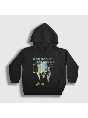 Presmono Unisex Çocuk Siyah Poster Person Of Interest Kapüşonlu Sweatshirt