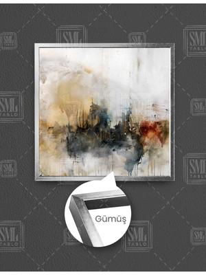 SML Tablo Soyut Sanat Pastel Renkler Abstract Dekoratif Art Kare Çerçeveli Kanvas Tablo