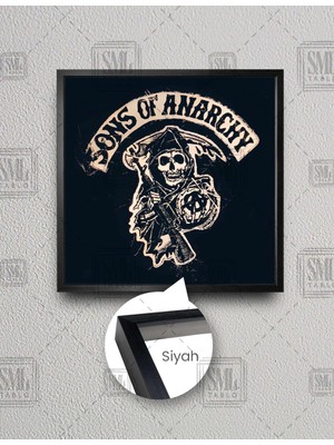 SML Tablo Sons Of Anarchy Motorsiklet Çetesi Kare Çerçeveli Kanvas Tablo