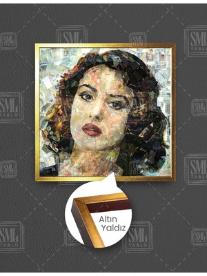 SML Tablo Monica Belluci Film Yıldızı Artist Oyuncu Kare Çerçeveli Kanvas Tablo