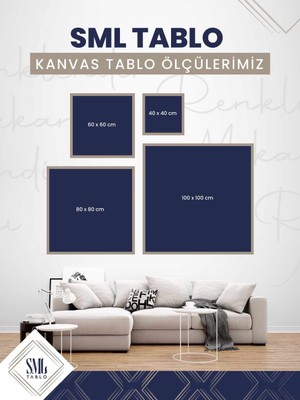 SML Tablo Bronz Detaylı Kanatlı Böcek Kare Çerçeveli Kanvas Tablo