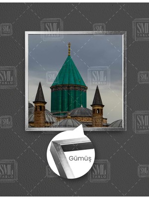 SML Tablo Konya Mevlana Türbesi Manzara Dekor Kare Çerçeveli Kanvas Tablo