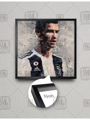 SML Tablo Christiano Ronaldo Efsane Futbolcu En Iyi Futbolcu Kare Çerçeveli Kanvas Tablo