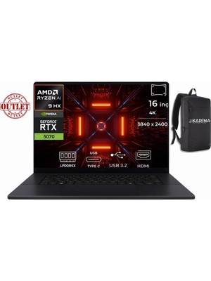 Asus Proart P16 Ryzen Aı 9 Hx 370 H7606WP-ME091W-K02 64GB 4tb RTX5070 8gb W11HOME 16" Dokunmatik 4K (3840 x 2400) OLED Notebook