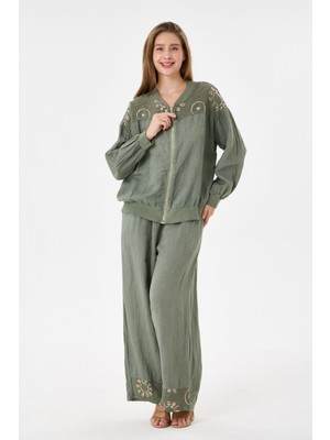 Della Moor Military Italyan Ceketi ve Pantolonu Pullu Keten Takım 2605XA46 - 11704-2437