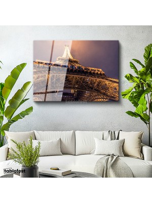Tablofest Tamperli Cam Tablo Eyfel Kulesi Mimari Çelik Yapı Şehir Mimari Tablo Duvar Dekoru