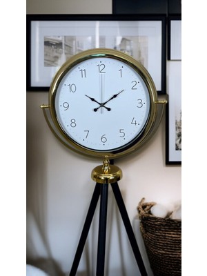 Gold Premium Dekoratif Tripod Ayaklı Saat