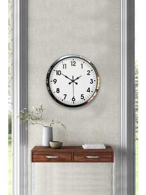 Krom Elegance 40 cm Metal Standart Duvar Saati