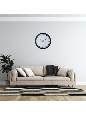 Siyah Prime Index 52 x 52 cm Duvar Saati
