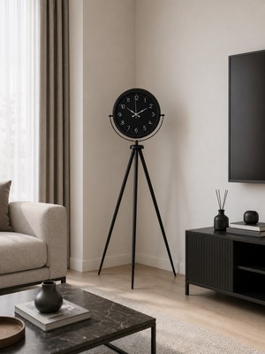 Sade Siyah Tripod Ayaklı Saat