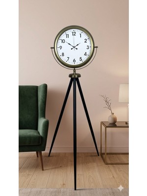 Eskitme Tripod Ayaklı Dekoratif Saat