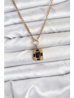 Mey Ithalat® 316L Çelik Zincir Gold Renk Vintage Model Kadın Kolye