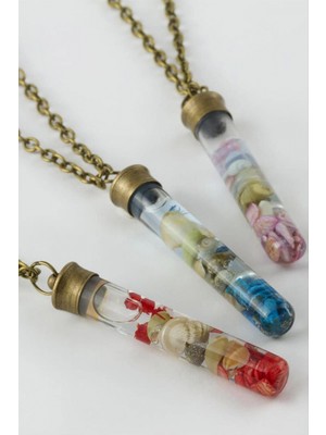 Hace Bazaar Sulu Çiçek Fanus Canlı Kolye