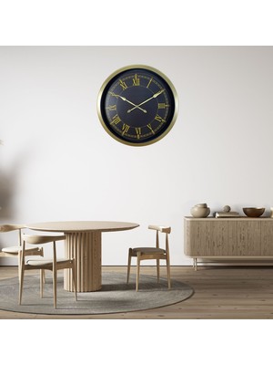 Retro Roma Rakamlı 60 x 60 cm Metal Duvar Saati