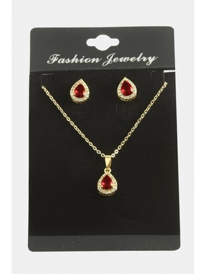 Hace Bazaar Damla Zirkon Taşlı Set Kolye