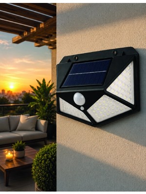 Epilons Güneş Enerjisi Ile Şarj Olan Hareket Sensörlü 3 Modlu LED Dış Mekan Duvar Aydınlatması