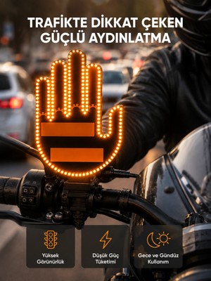 Epilons 176 Led’li Amber Trafik Uyumlu Sinyal Işığı – El Hareketiyle Kontrol