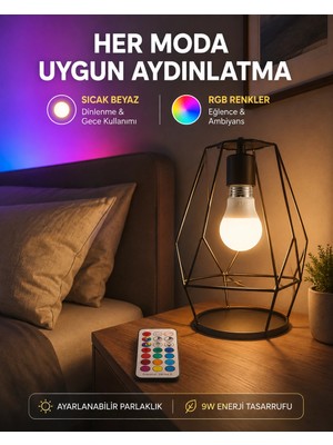 Mey ® Kumanda Destekli Çok Renkli Akıllı LED Ampul Yeni Nesil Najmaddin