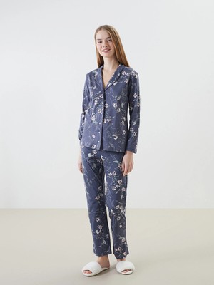 Lc Waikiki Yeni Sezon Gömlek Yaka Çiçekli Kadın Pijama Takım