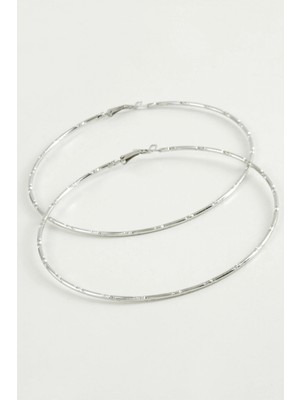 Hace Bazaar Noktalı Metal Halka Küpe 8-9-10 cm