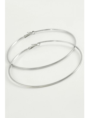 Hace Bazaar Ezme Metal Halka Küpe 8-9-10 cm