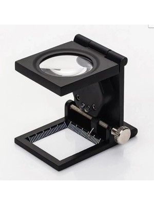 28X28 mm Katlanır Sayaçlı Metal Lüp, 2 LED Işıklı Büyüteç Tekstil TH9005A