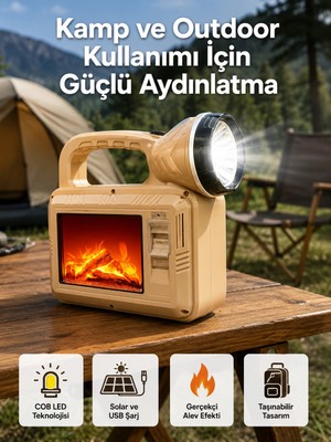 Epilons Alev Efektli Güneş Enerjili Lamba – Su Geçirmez