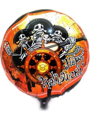 Kuru Kafalı Korsanlar Halloween Şekilli Folyo Balon 45 cm